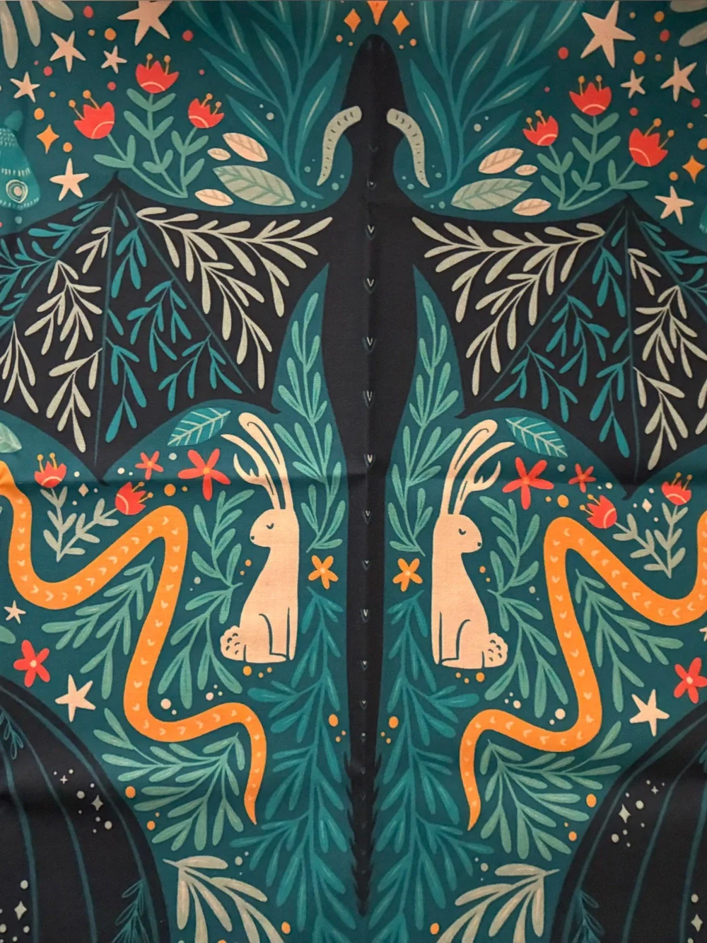 Spoonflower Dragon Fabric - 2 Fat Quarters of Quilting Cotton 🧡🔥🧡🔥🧡